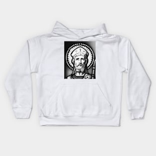 Anselm of Canterbury Black and White Portrait | Anselm of Canterbury Artwork 2 Kids Hoodie